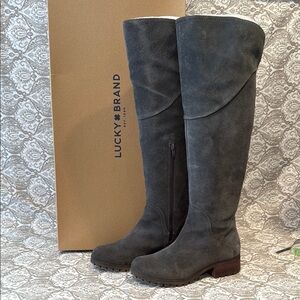 Lucky Brand Gray Knee-High Boots